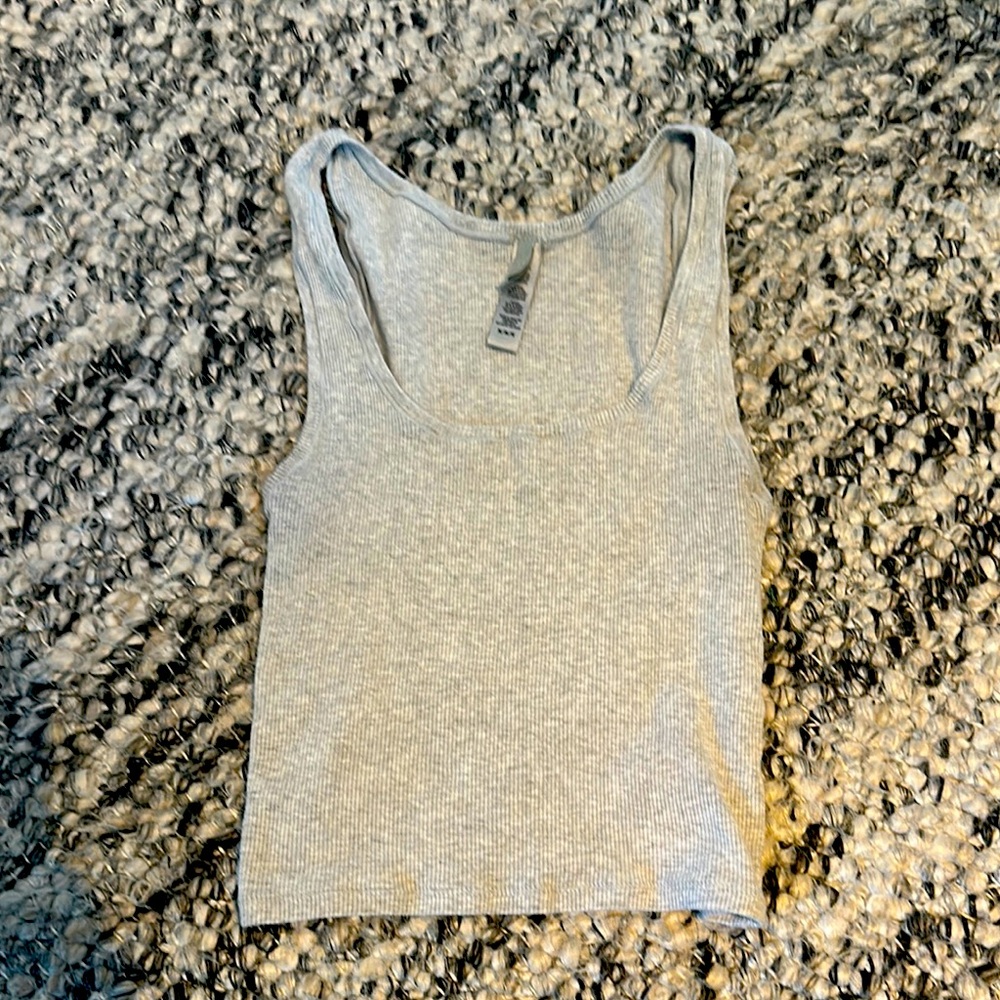 SKIMS Gray Cropped Ribbed Tank Top / womens size M